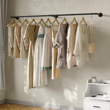 Load image into Gallery viewer, Portable 72''L Iron Clothes Rack with Hooks – Ideal for Laundry and Retail