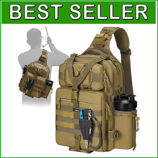 Water-Resistant Fishing Tackle Bag with Adjustable Sling for Outdoor Adventures