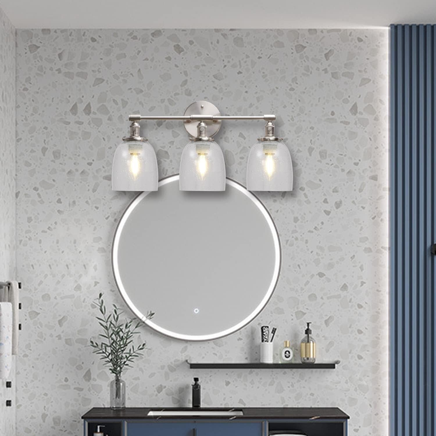 Elegant 4-Pack Seeded Glass Lamp Shades, 2-1/8" Fitter for Contemporary Style