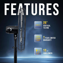 Load image into Gallery viewer, Durable Non-Oscillating Metal Fan - 30'' Height for Commercial Use, Low Noise