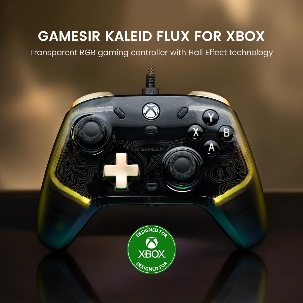 Xbox Compatible Kaleid Flux Controller with Dynamic Lighting & Vibration Control