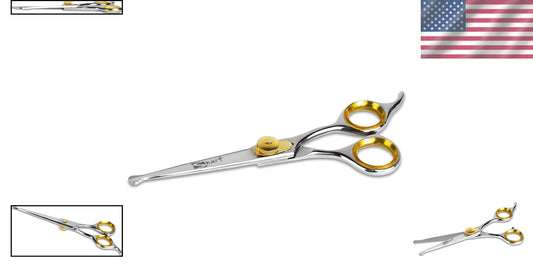 Lightweight 6.5" Gold Touch Dog Grooming Scissors - Perfect for Sensitive Areas