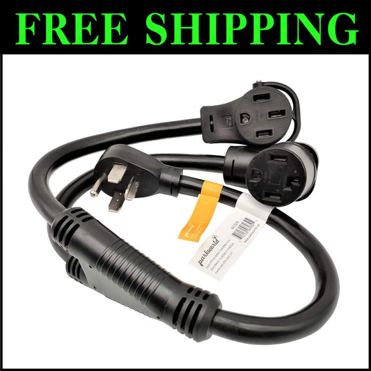 Versatile 30 AMP Dryer Splitter to EV, NEMA 14-30P to 14-30 & 14-50R Cord