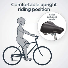 Load image into Gallery viewer, 7-Speed Unisex Hybrid Bike with Retro Steel Frame and Cargo Rack for Easy Riding