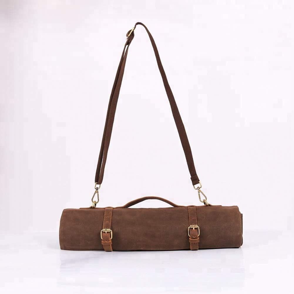 Professional Chef Knife Storage Bag - Waxed Canvas with 11 Pockets for Travel