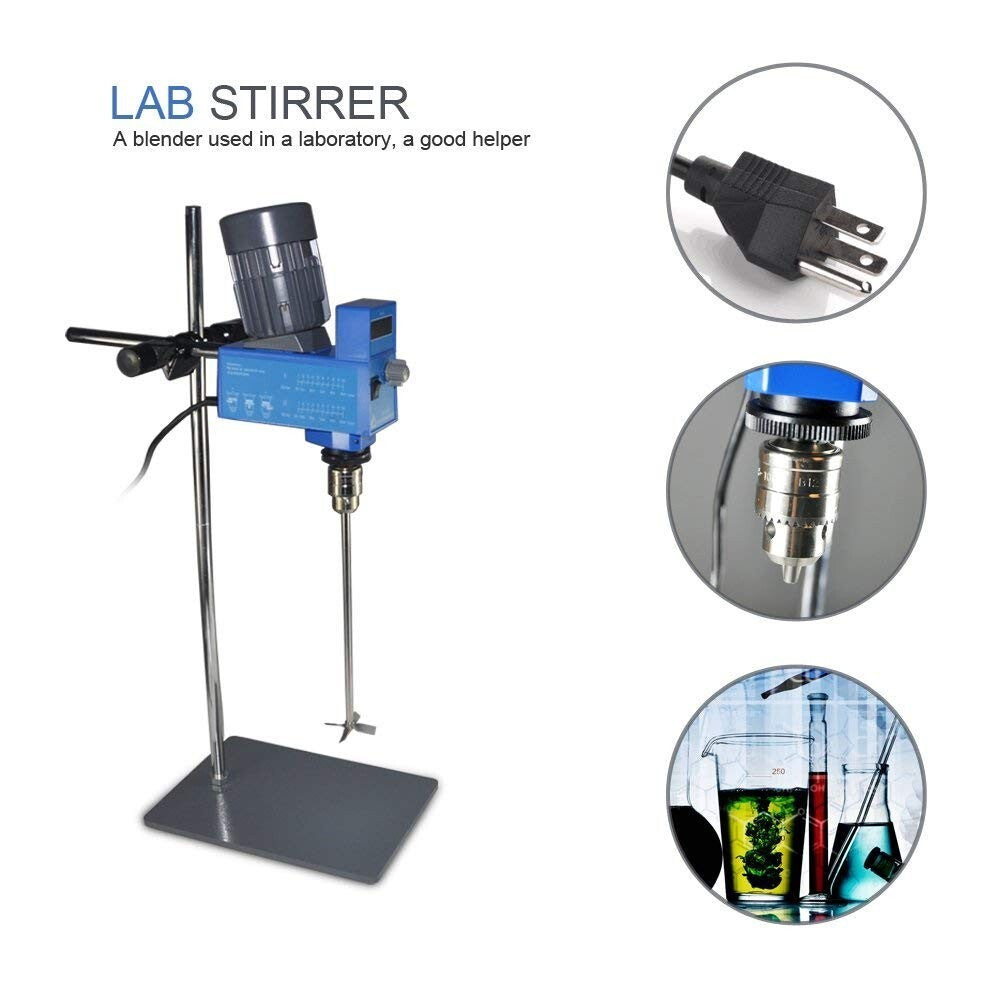 Industrial Liquid Mixer - Digital Overhead Stirrer with Variable Speed Function