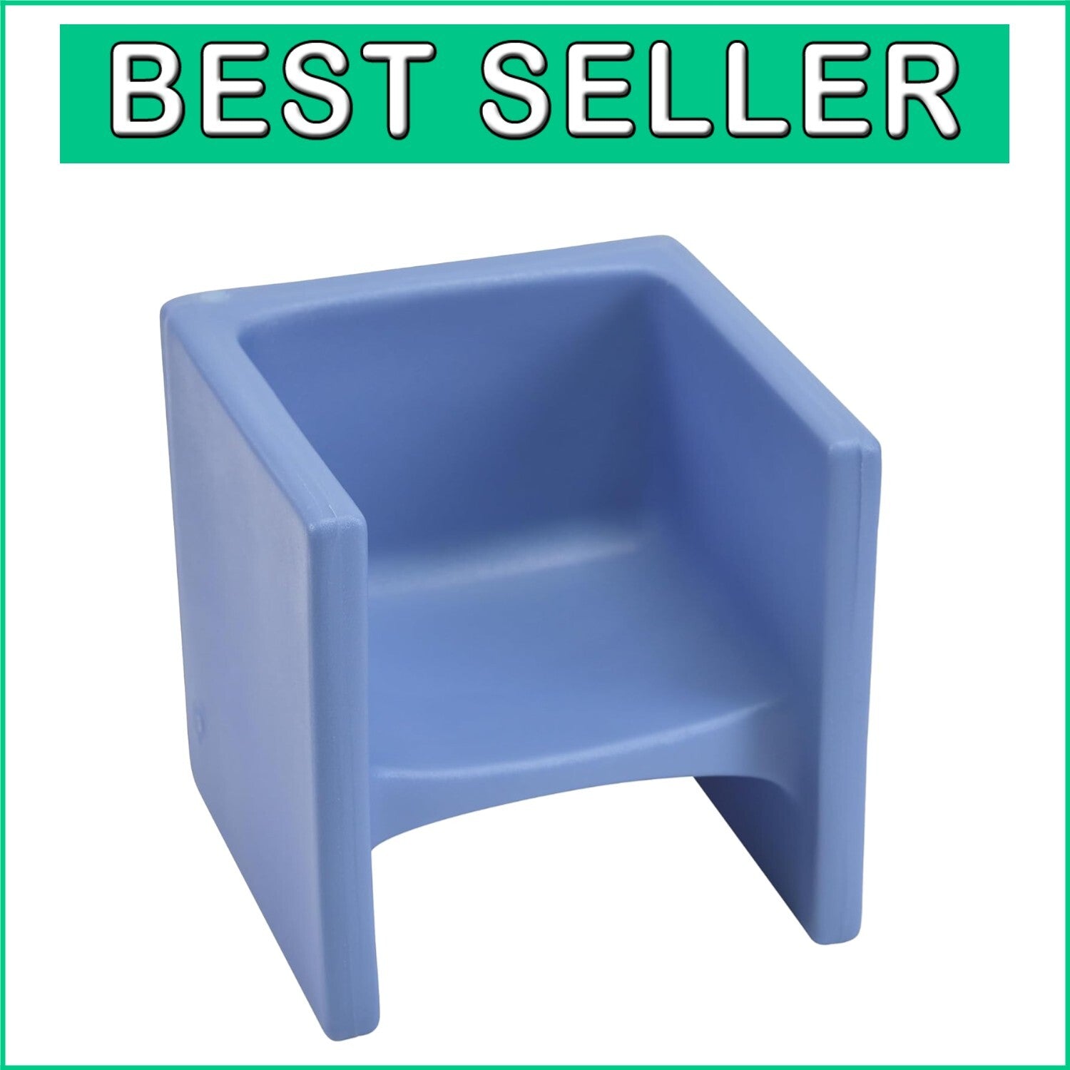 Versatile 3-in-1 Kids Sky Blue Chair: Safe, Easy-Clean Classroom Furniture
