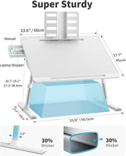 Load image into Gallery viewer, Versatile White Laptop Bed Desk - Height Adjustable for Work &amp; Relaxation