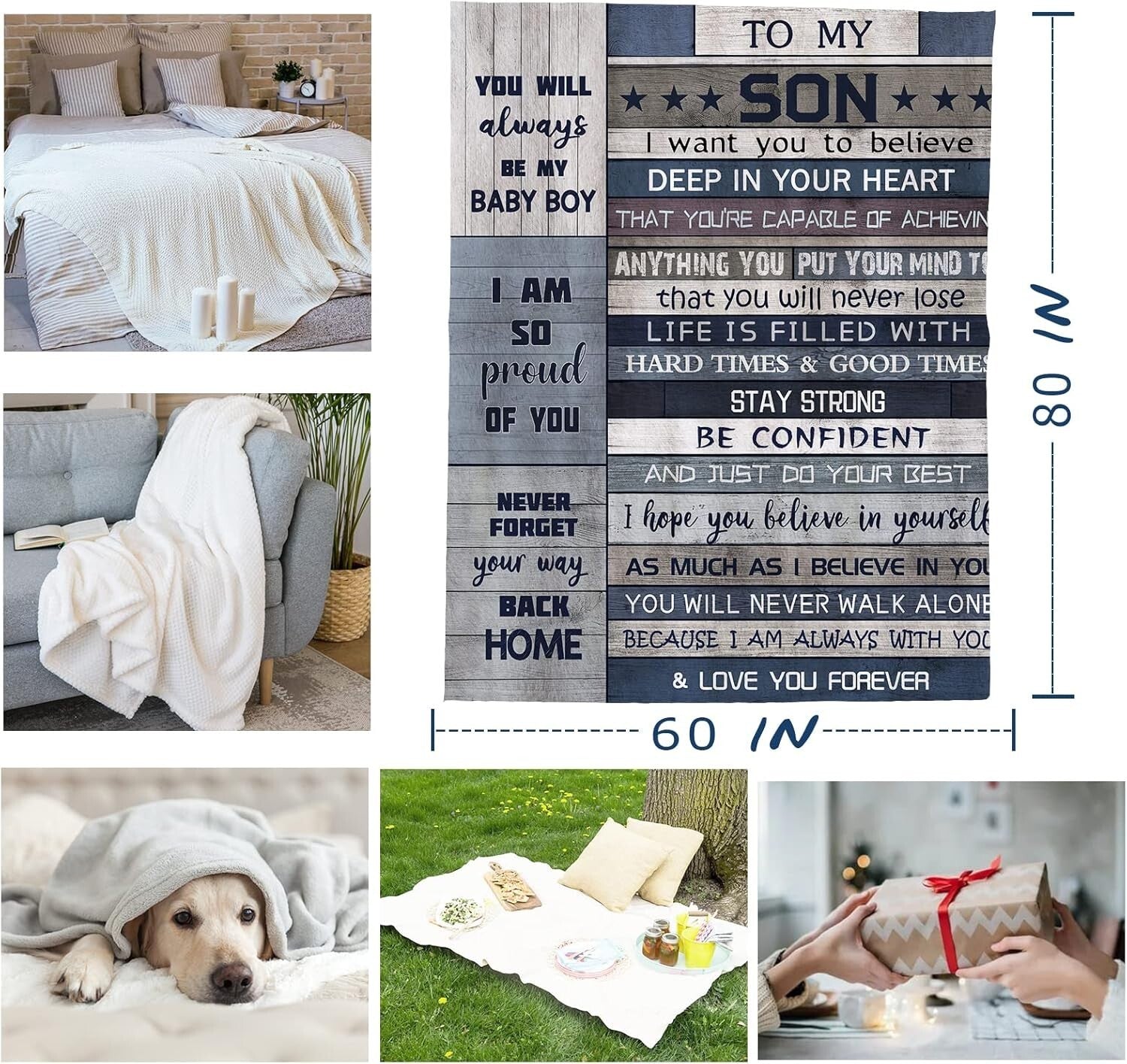 Durable Fleece Throw Blanket for Son - Ideal for All Seasons and Occasions