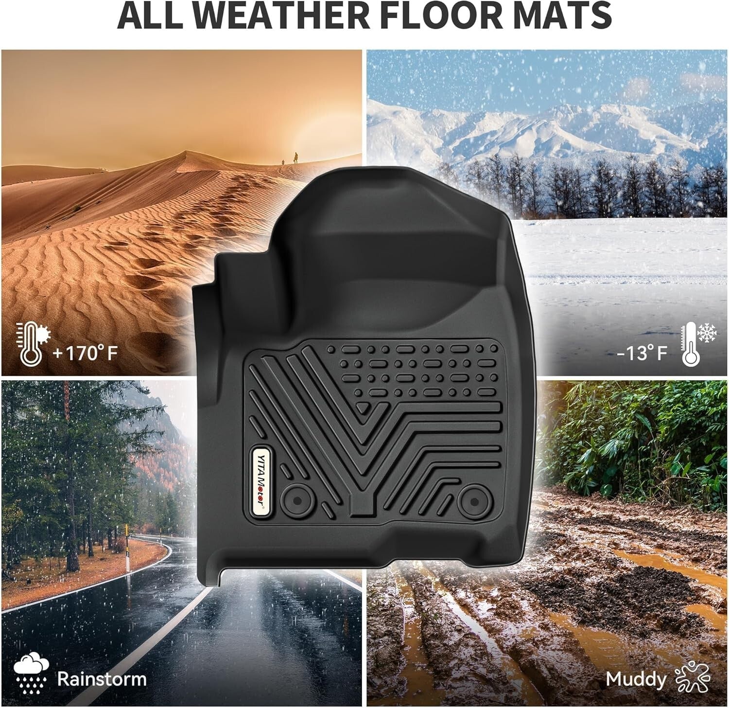 Premium All-Weather Protection Floor Mats for 2015-2019 2500HD/3500HD Crew Cab