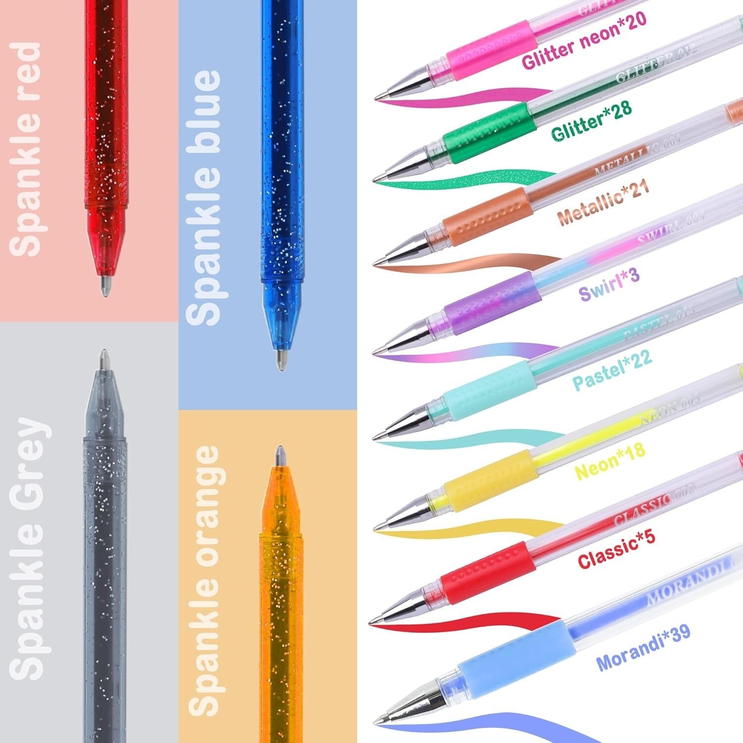 320-Piece Gel Pen Set: 160 Colors with Metallic & Glitter Options for Artists