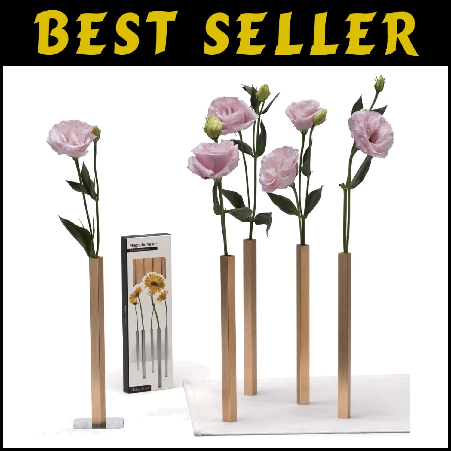 Elegant Magnetic Vases Set of 5 - Perfect for Flowers and Centerpieces