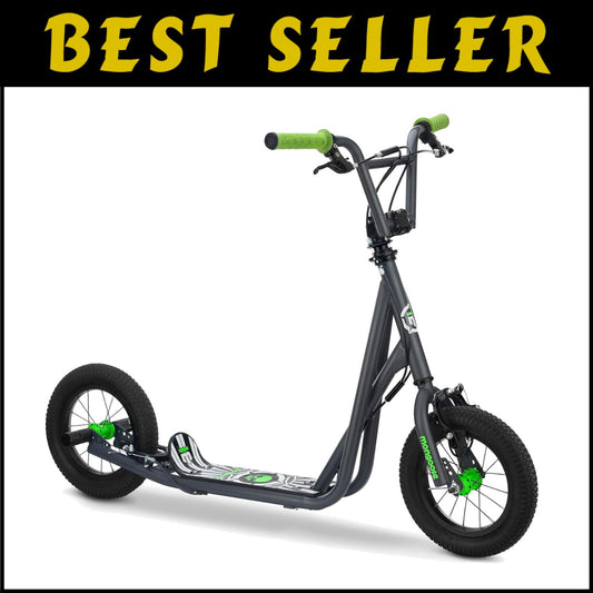 Youth Kick Scooter with 12-Inch Tires & Rear Axle Pegs - Fun Outdoor Ride