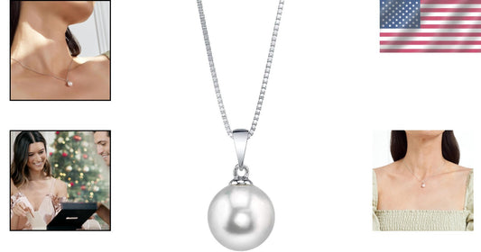Elegant 8mm Cultured Pearl Necklace with 925 Sterling Silver - Gift-Ready Charm