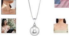 Load image into Gallery viewer, Elegant 8mm Cultured Pearl Necklace with 925 Sterling Silver - Gift-Ready Charm