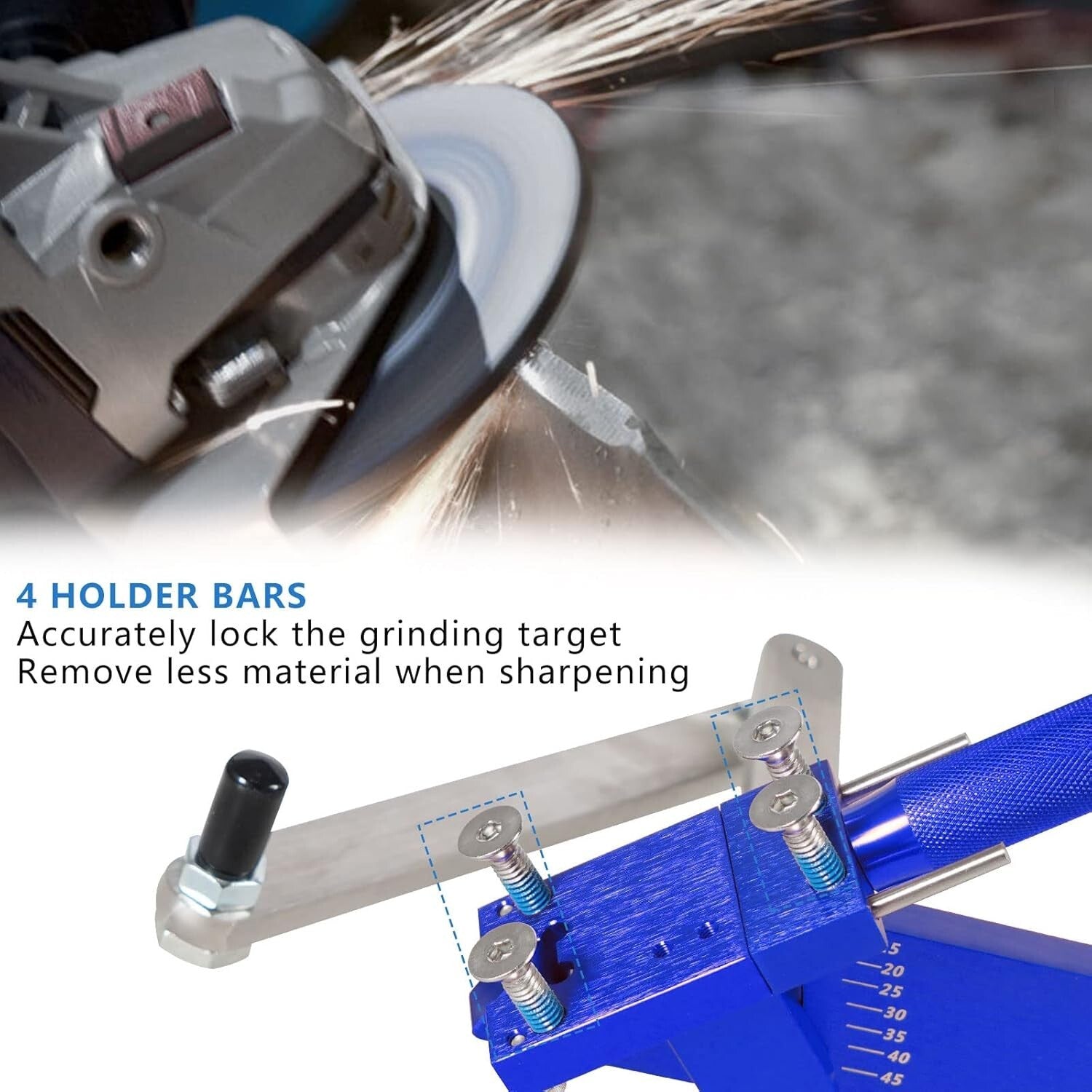 Stainless Steel Lawn Mower Sharpener with Adjustable Angle and Easy Install