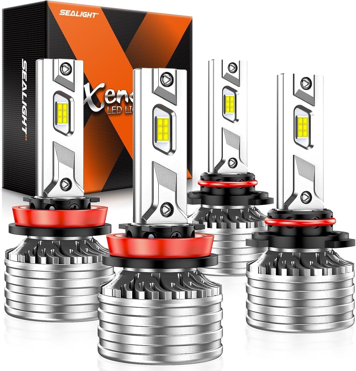 6500K H11 9005 Fog Light Bulb Combo - Long Lifespan, Easy Installation - 4 Pack