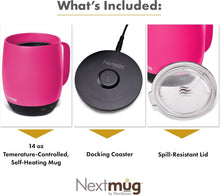 Load image into Gallery viewer, Elegant 14 oz Temperature-Controlled Self-Heating Coffee Mug - True Pink