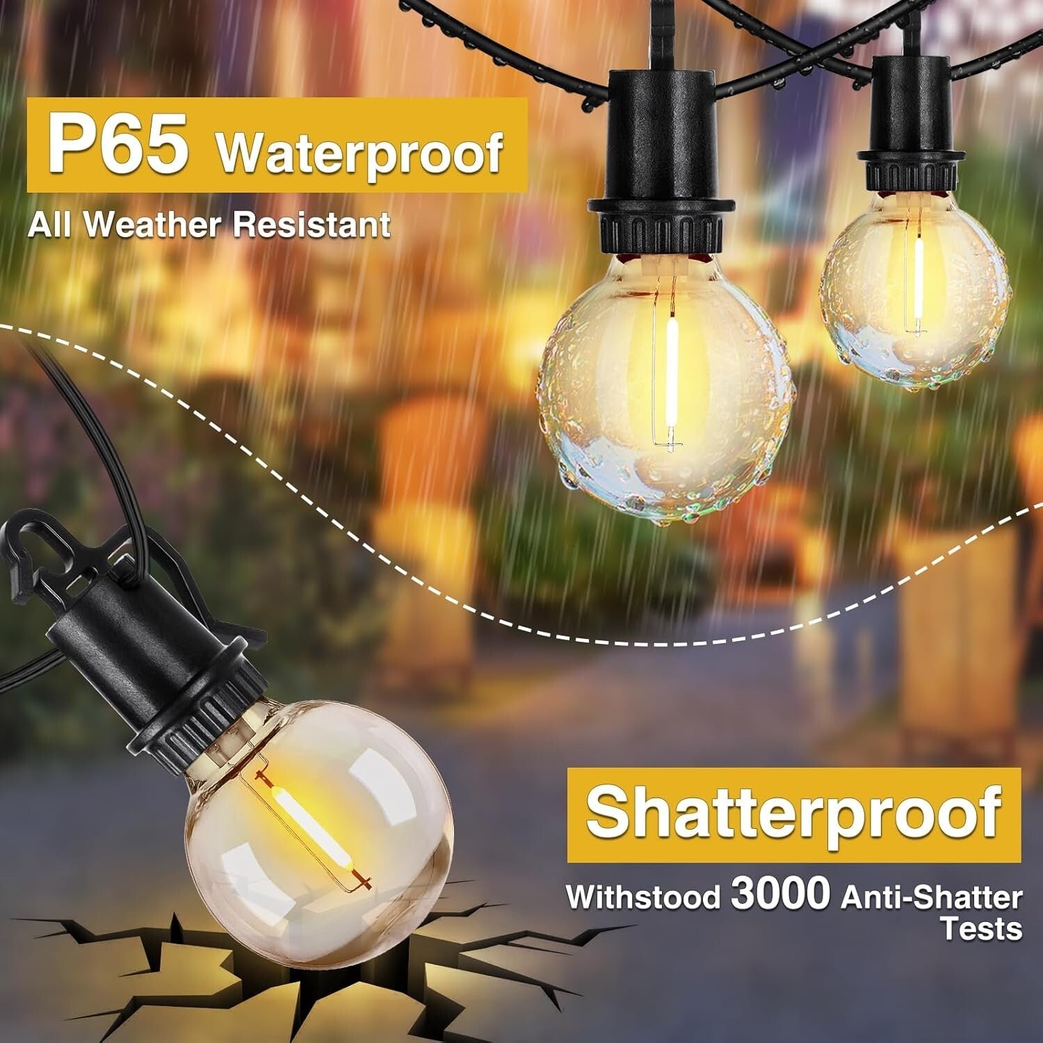 Eco-Friendly 100FT Solar String Lights - Waterproof with 30 Shatterproof Bulbs