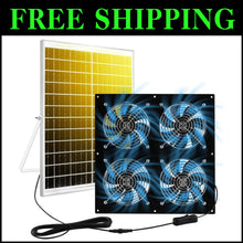 Load image into Gallery viewer, High Efficiency Solar Ventilation Fan - 25W Solar Panel for Barns &amp; Dog Houses