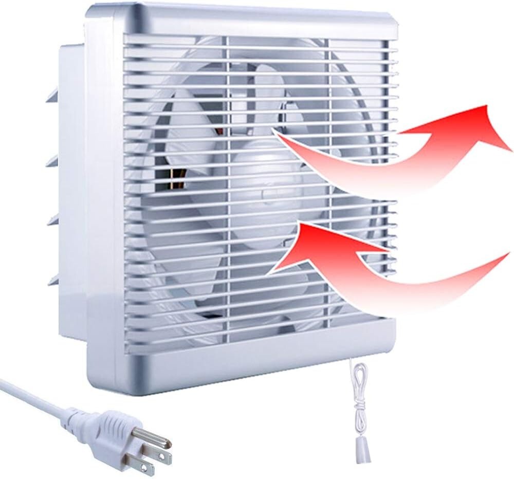 Wall-Mounted 12" Ventilation Fan with Reversible Airflow & Remote Control