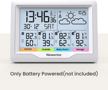 Load image into Gallery viewer, Wireless Weather Station with Dual Alarm and 3 Remote Sensors - Large Display