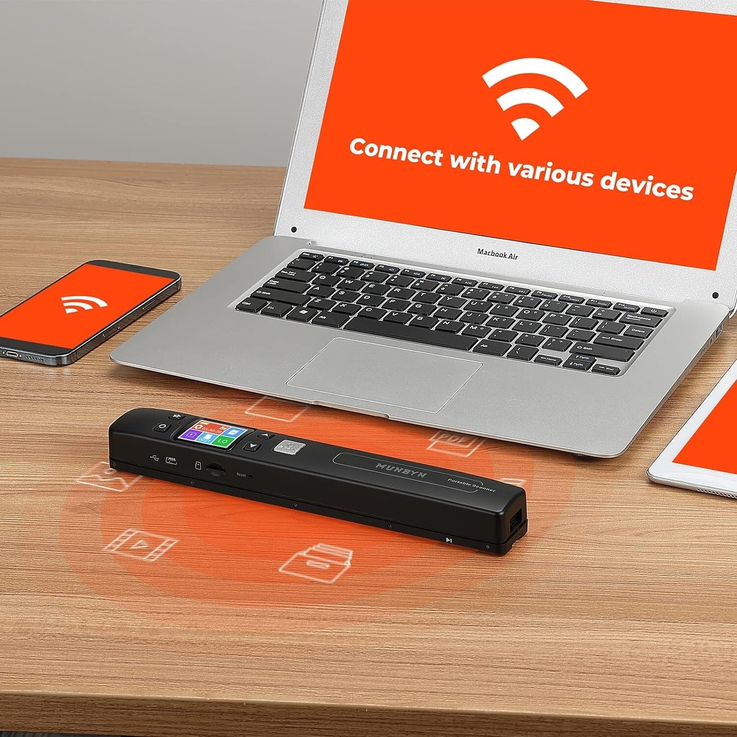 Lightweight Handheld Scanner for Photos & Documents at 1050 DPI Resolution