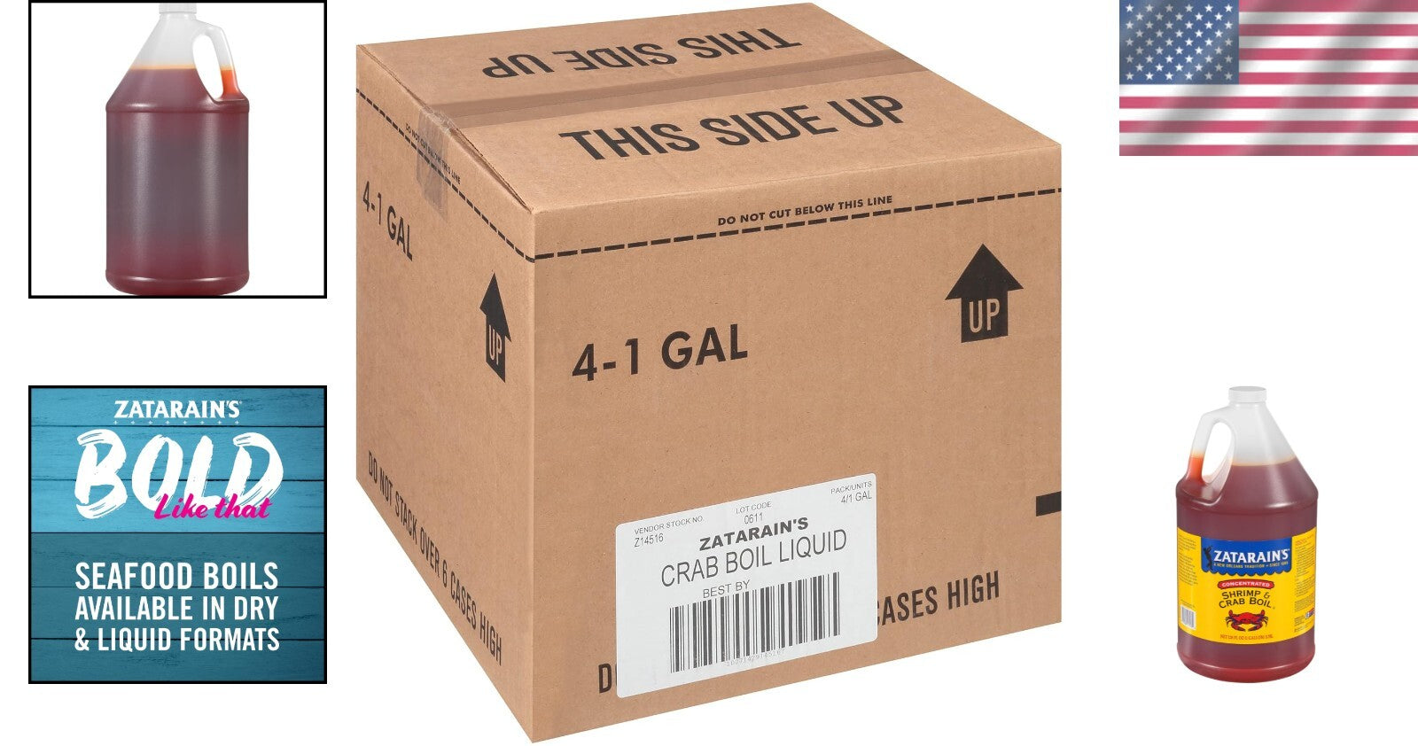 Pack of 4 Concentrated Seafood Seasoning - Liquid Shrimp & Crab Boil, 1 Gallon