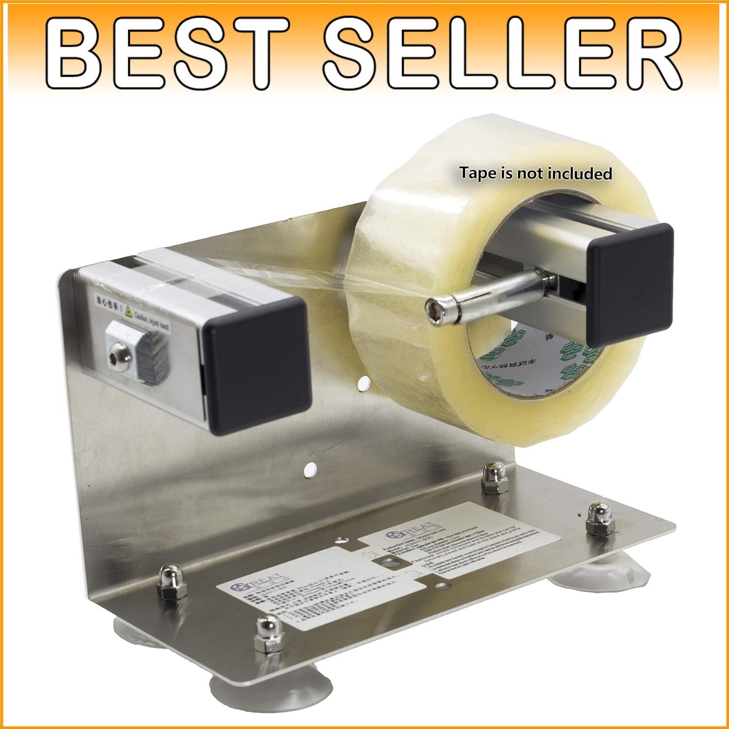 2''/3'' Stainless Steel Desktop & Wall-Mounted Tape Dispenser with Suction Cup