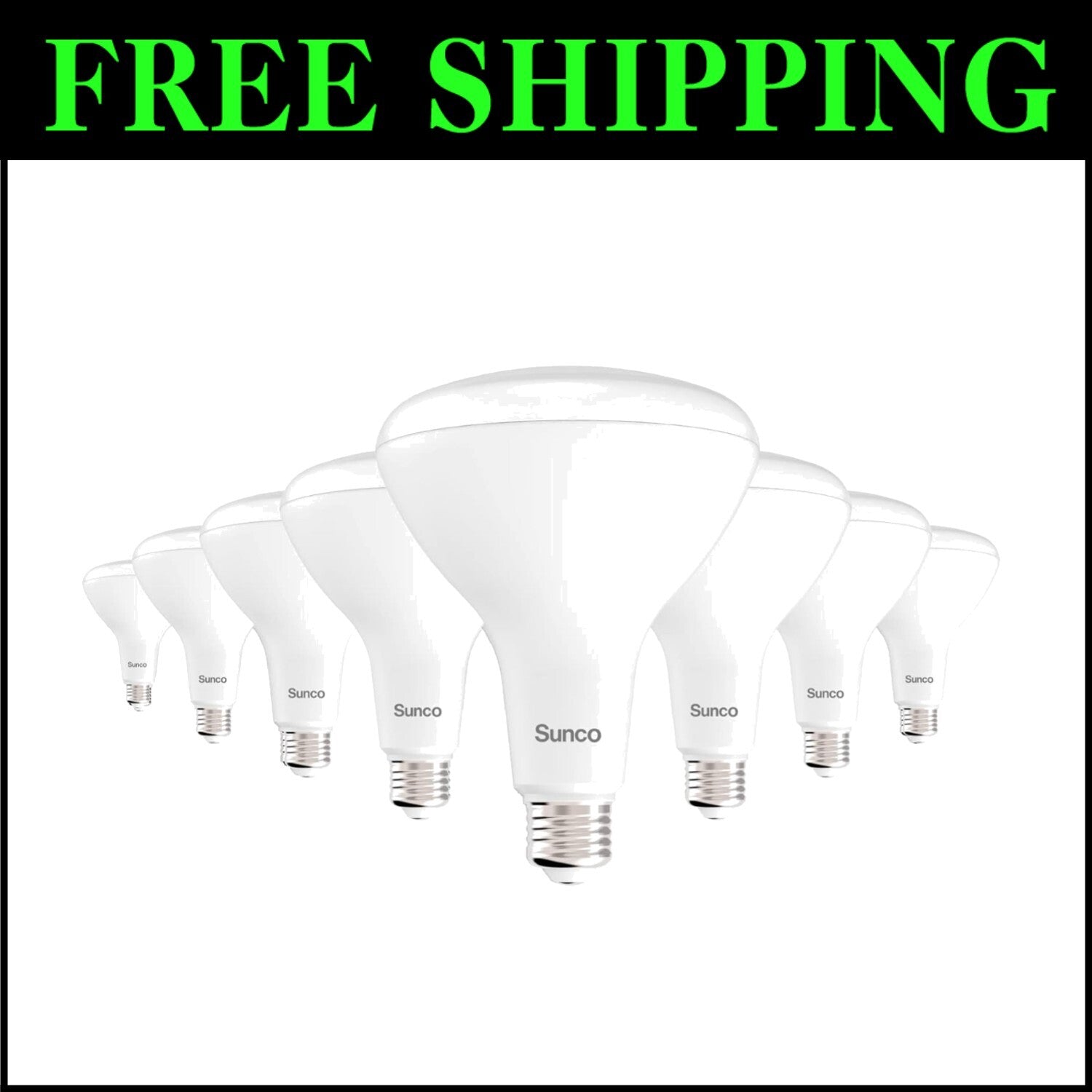 Sunco 8 Pack BR40 LED Dimmable Flood Lights, 1400 LM, 6000K Daylight Deluxe