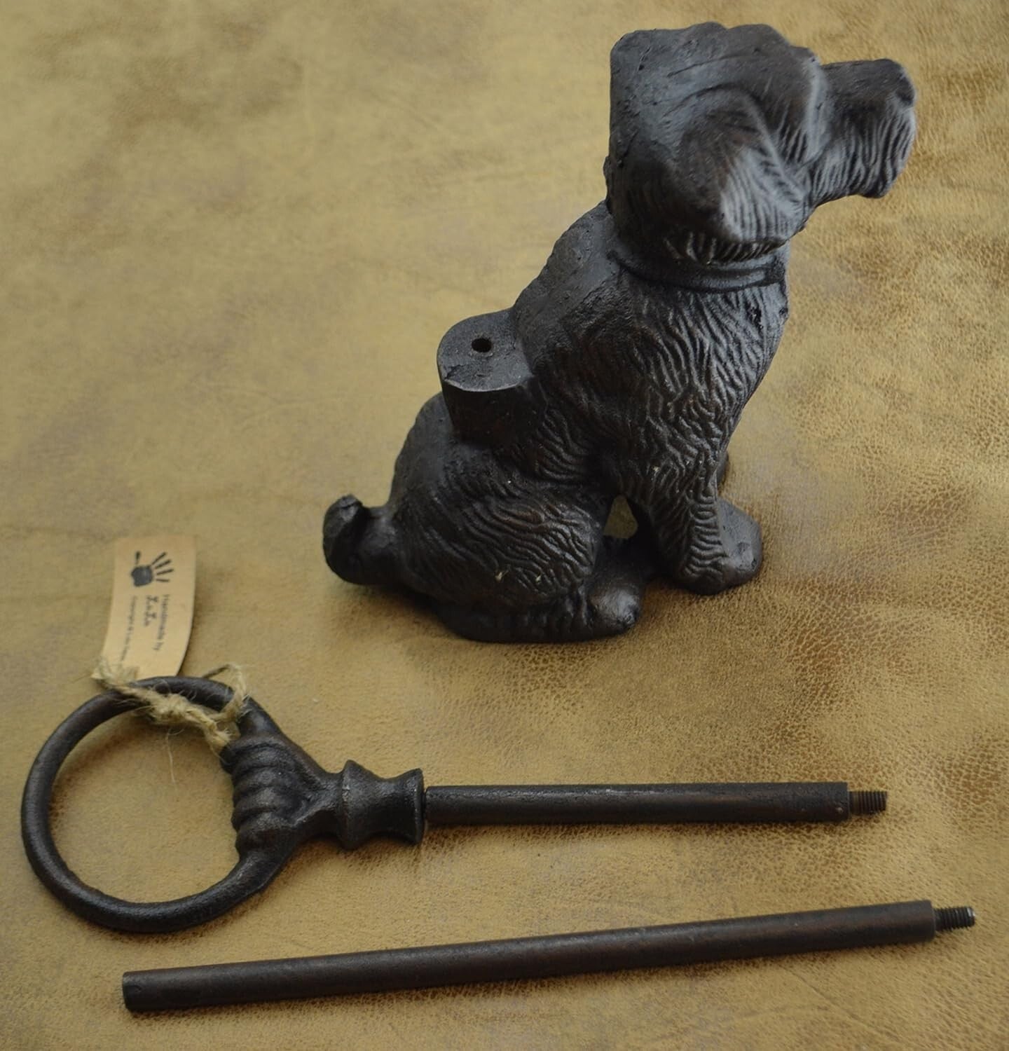 Sturdy Dog Figurine Door Stopper in Black Iron - Ideal Gift for Dog Lovers