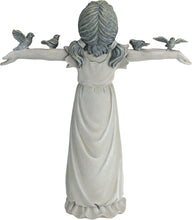 Load image into Gallery viewer, Delightful 16-Inch Little Girl with Birds Cast Stone Resin Garden Figurine