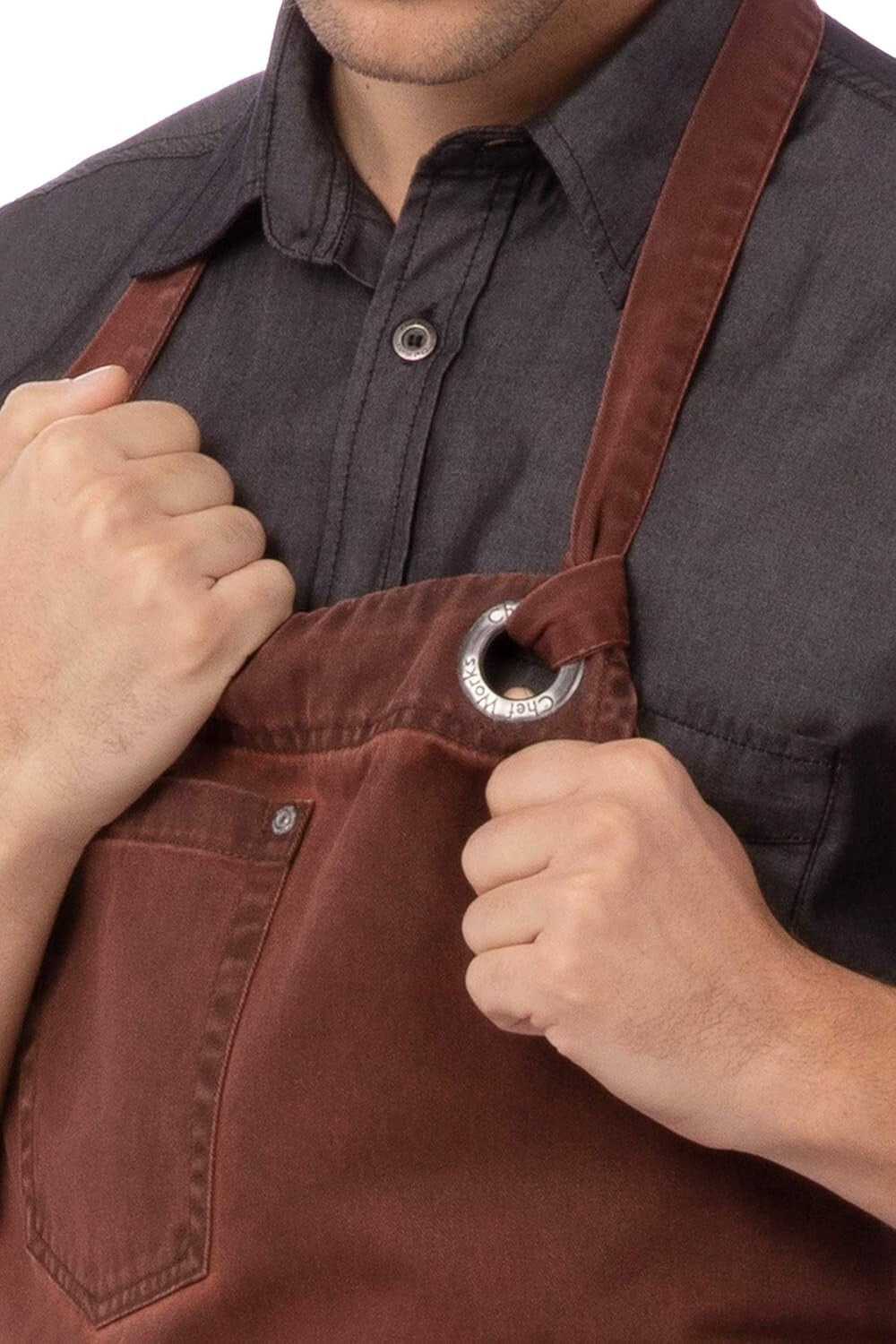 Comfortable Unisex Dorset Bib Apron with Stylish Antique Finish & 3 Pockets