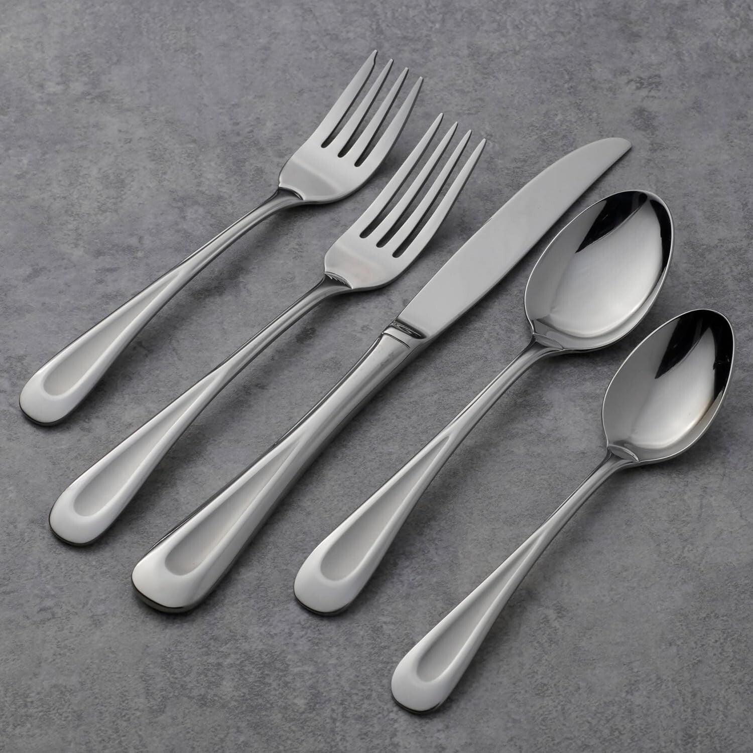 Satin Sand Dune 45-Piece Flatware Set in Multicolor - Elegant Dining Essentials