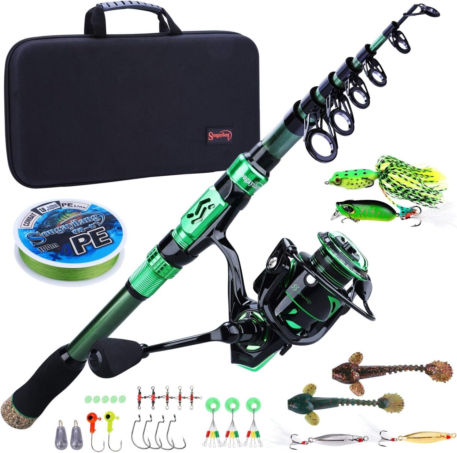 Lightweight 5.91ft Fishing Rod & Spinning Reel Kit with Carrier Bag - Ideal Gift