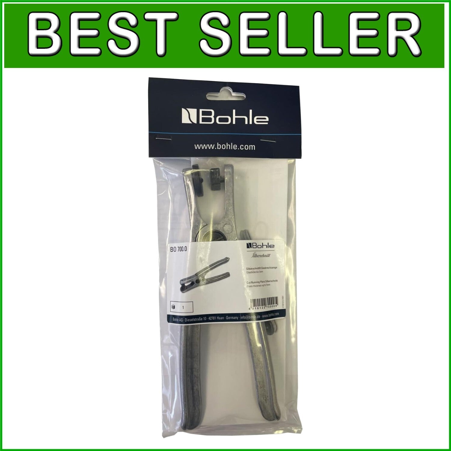 Adjustable Glass Cutting Pliers - 5mm Cutting Width & Rigid Handle for Control