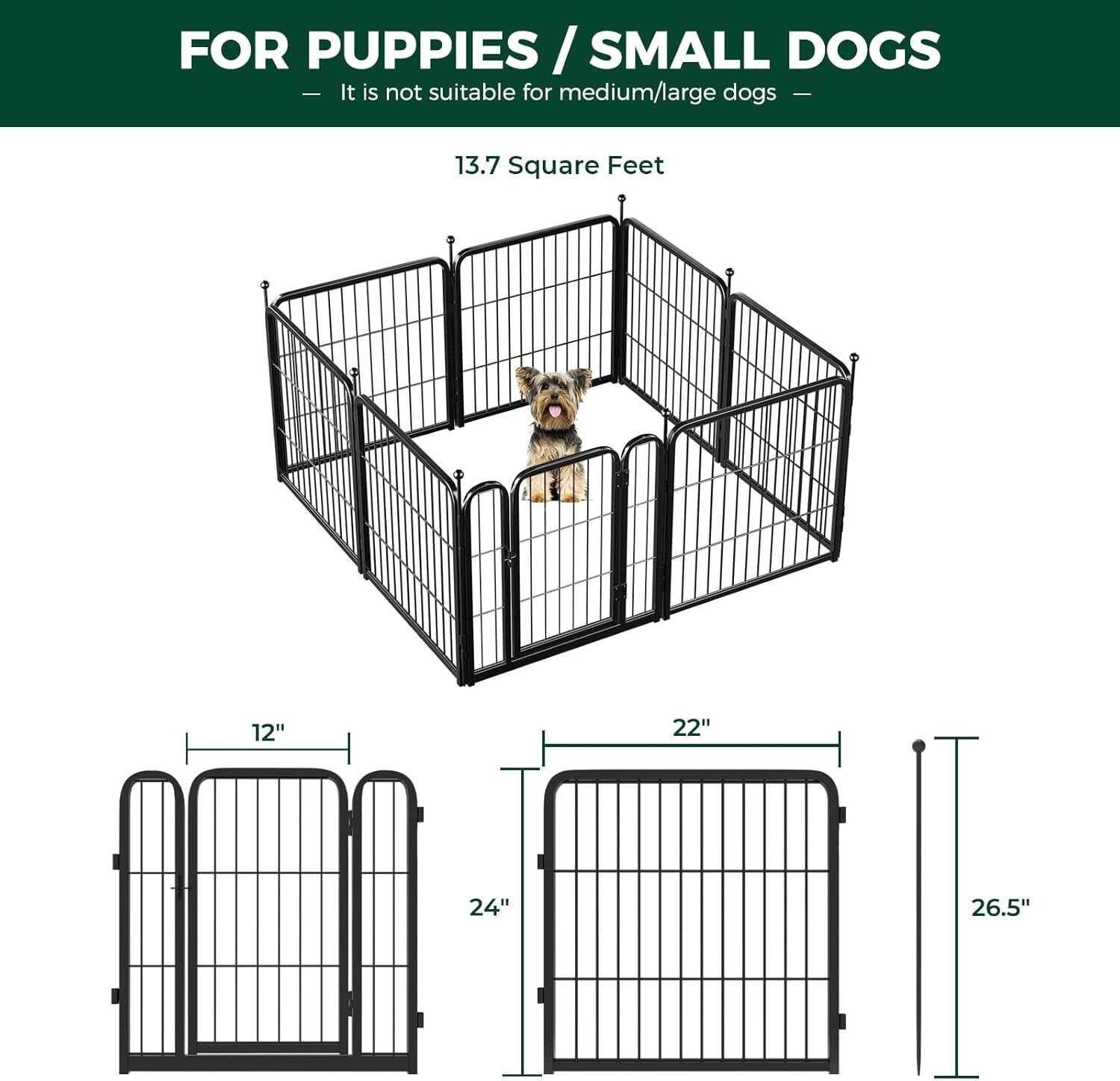 All-Life-Stage 24-inch Dog Playpen with Auto Lock – Secure and Adjustable Design