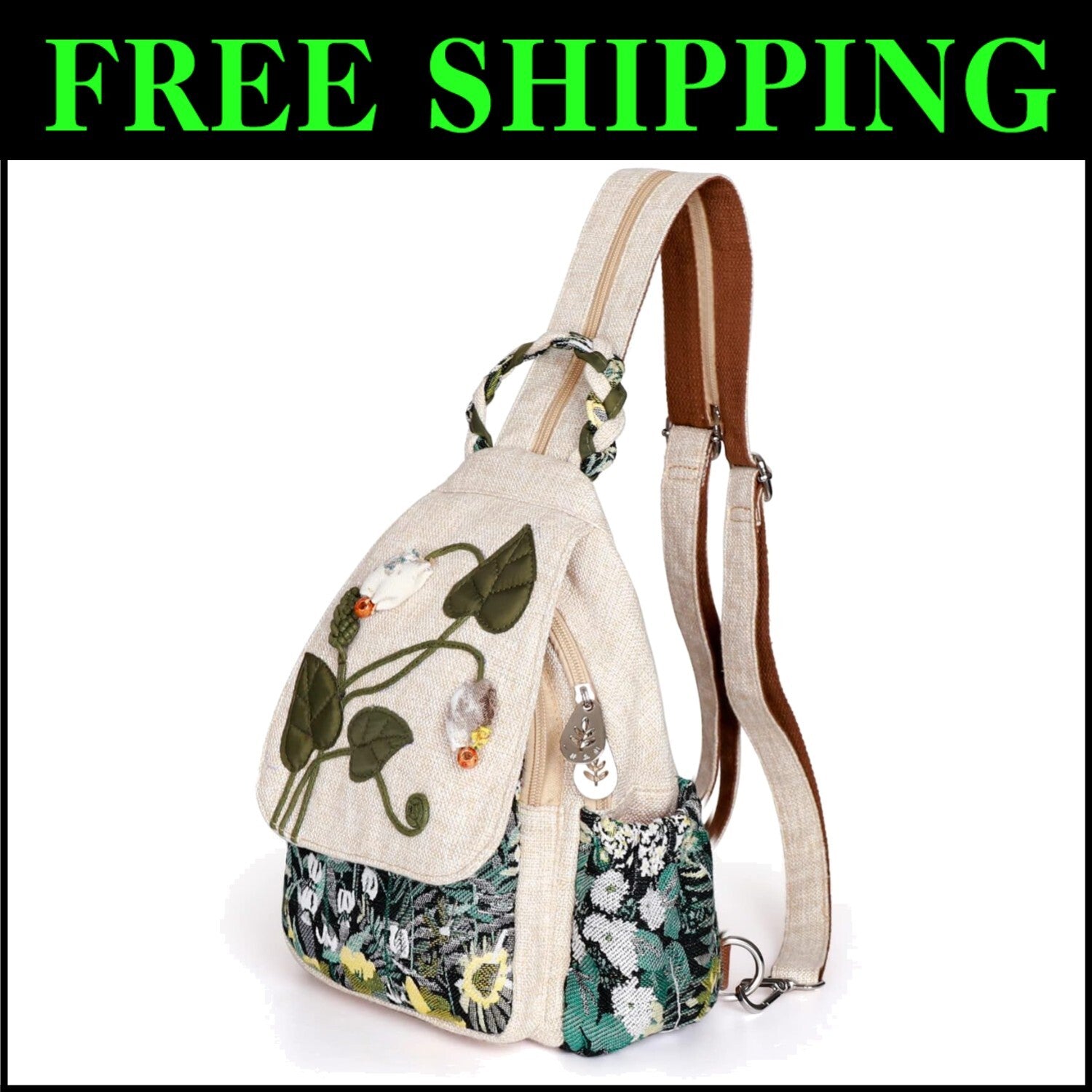 Stylish Lightweight Canvas Sling Bag with Adjustable Straps for Everyday Use