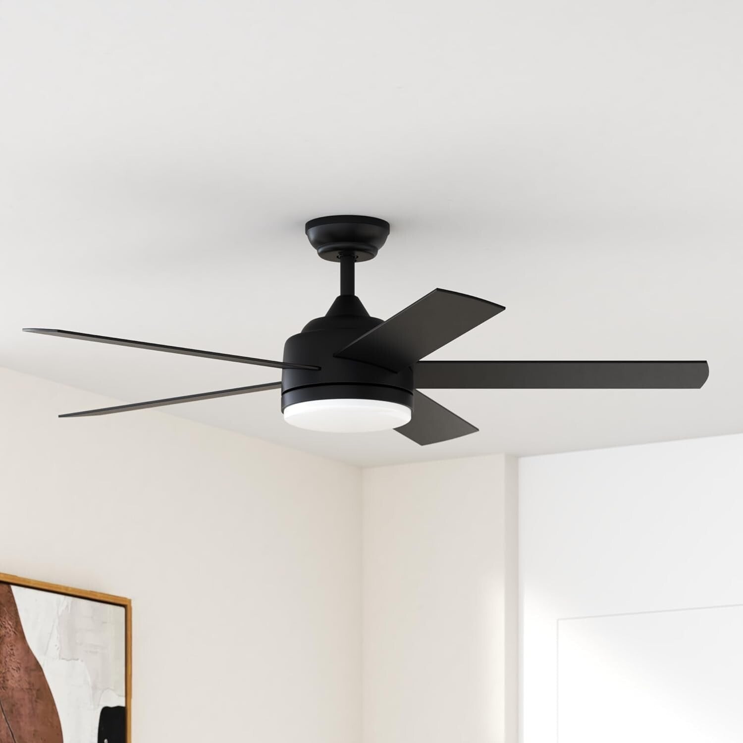Dimmable LED Black Ceiling Fan with Remote Control - 3 Color Temperatures