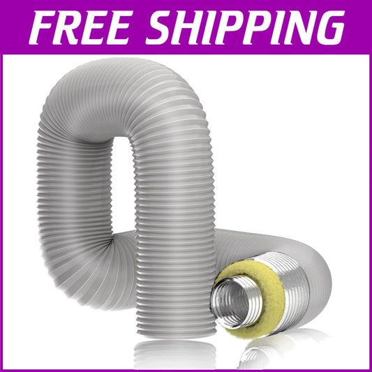 Premium 8 FT Insulated Flexible Duct 6'' - Ideal Noise Reducer for AC Systems
