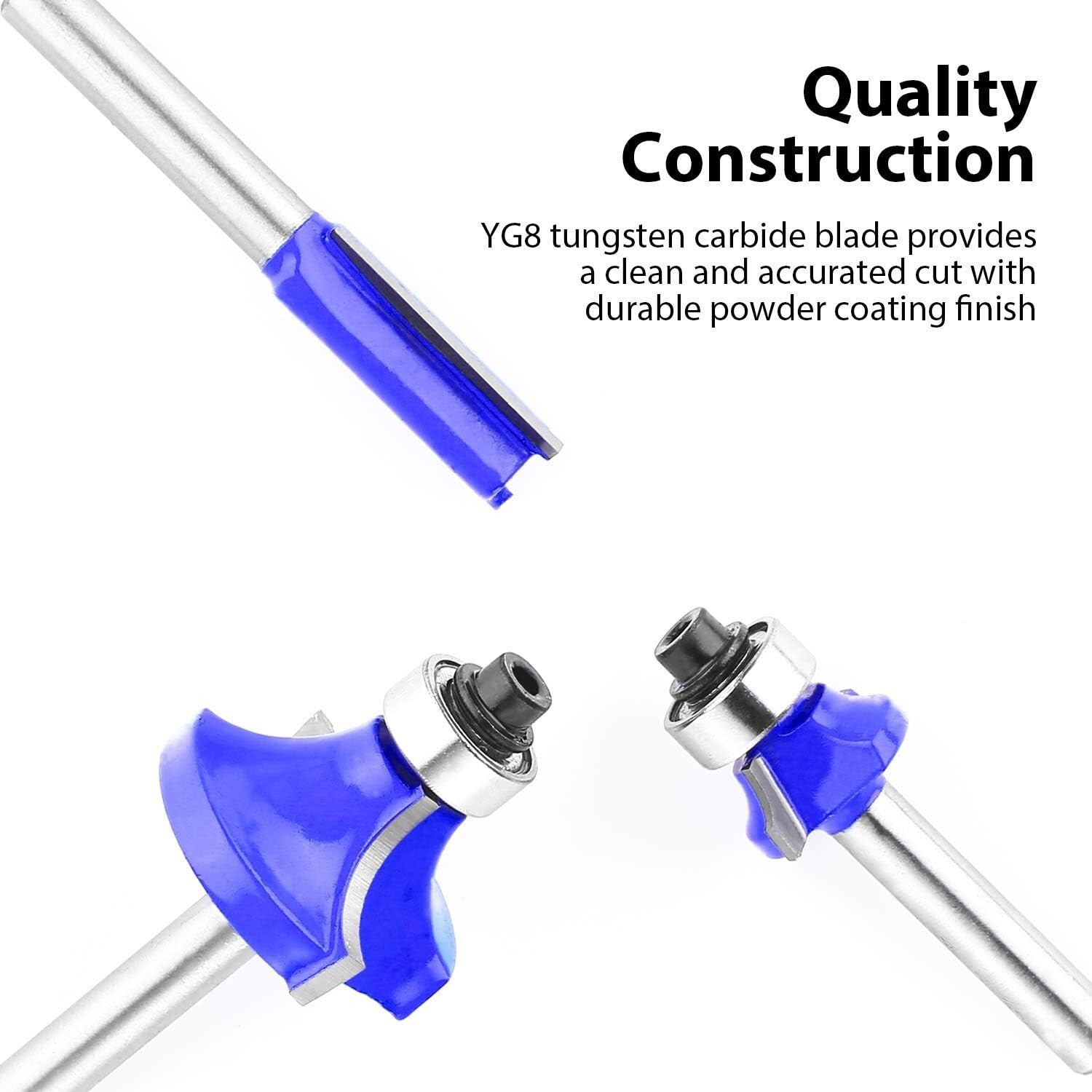 Durable Router Bits Set – 1/4 Inch Shank, 24 Pieces for Precise Wood Cutting