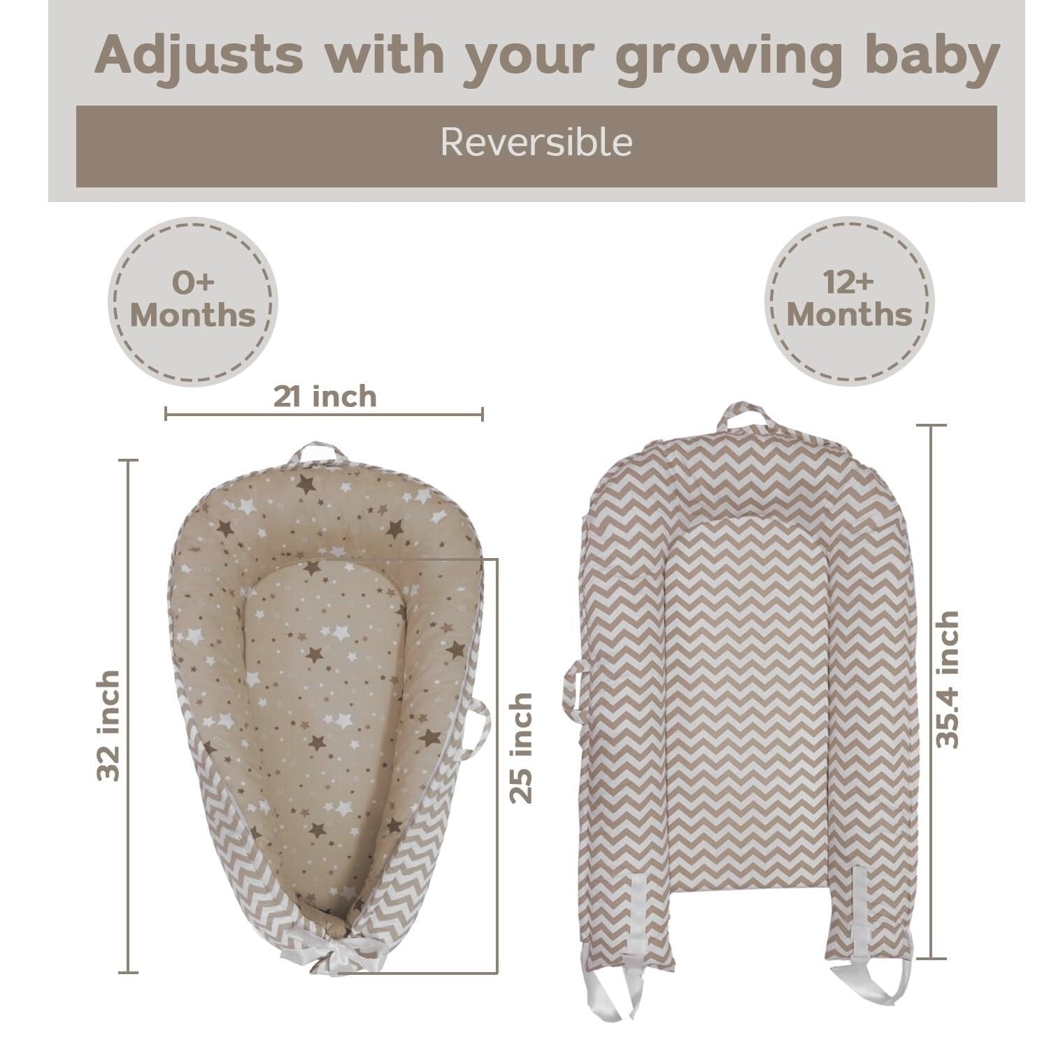 Breathable Organic Baby Nest Lounger - Lightweight & Washable Travel Essential