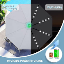 Load image into Gallery viewer, Stylish 11FT Solar Patio Umbrella with 32 Durable LED Lights for Outdoor Fun