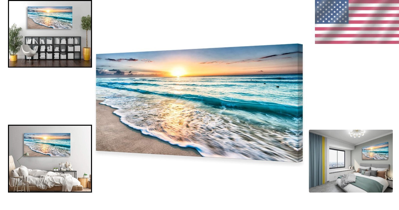 Elegant 30x60 Beach and Ocean Canvas Prints - Perfect for Home & Office
