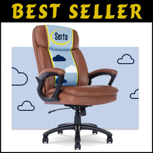 Cognac Executive Chair for Big and Tall - Adjustable Height & Neck Support