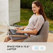 Load image into Gallery viewer, Stylish Lap Laptop Desk with Cushion, Pen Holder, &amp; Tablet Storage for Easy Work