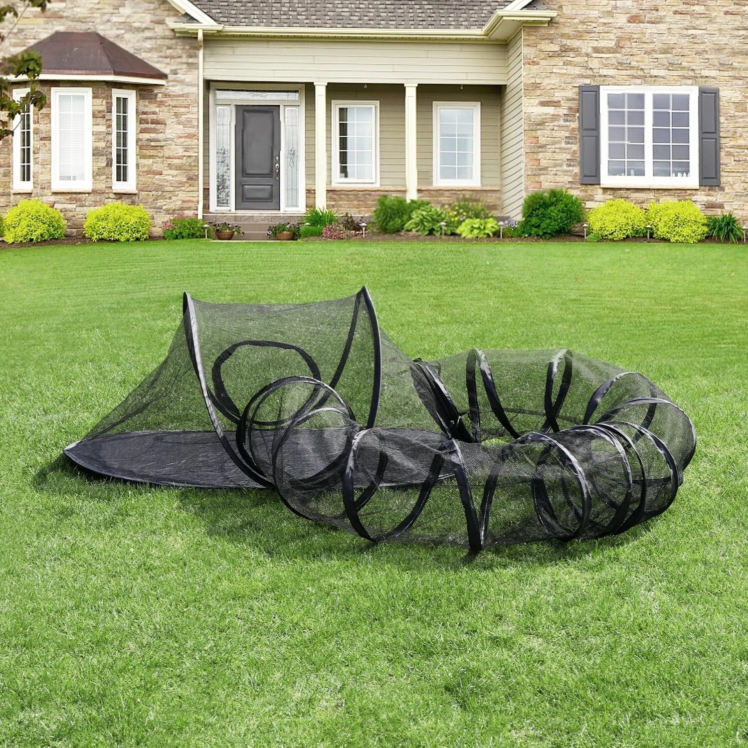 Lightweight Catio for Cats with Tunnel - Safe Outdoor Enclosure & Carry Bag