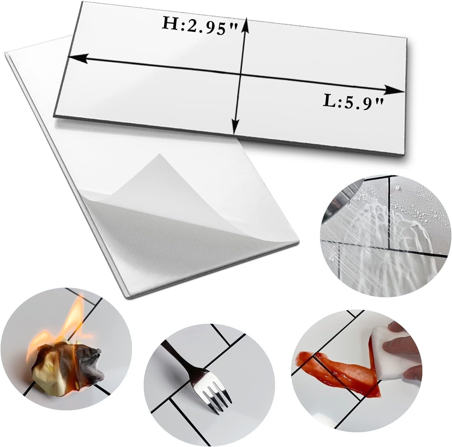 Elegant 100-Piece Polished Grey PVC Wall Tiles - Easy DIY for Kitchen & Bathroom