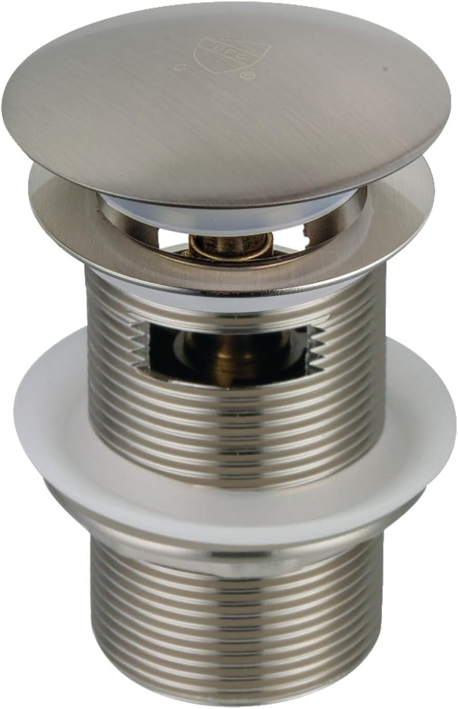 Corrosion-Resistant Toe-Touch Tub Drain in Brushed Nickel Finish, Easy Install