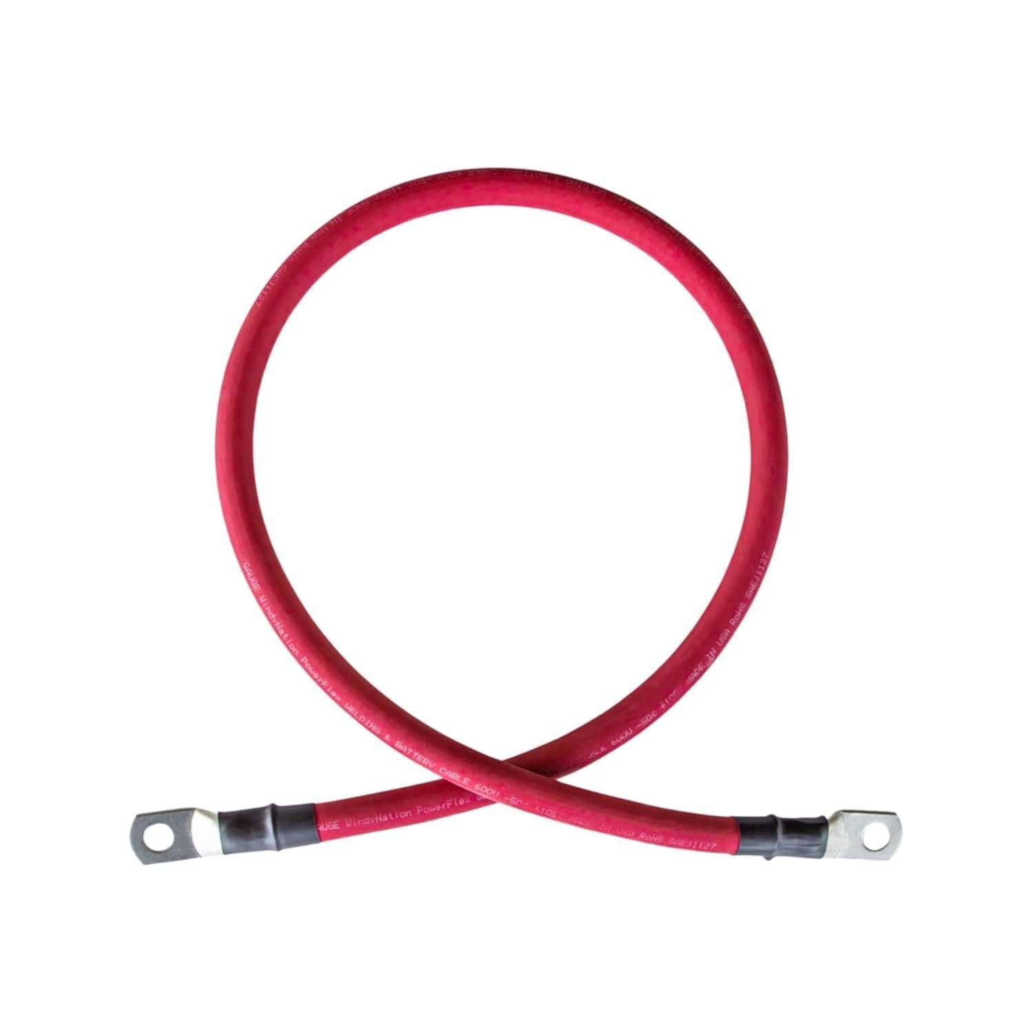 Flexible 2/0 AWG Copper Battery Inverter Cables with Corrosion-Resistant Ends